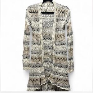 Aeropostale Cream Crochet Open-Knit Cardigan